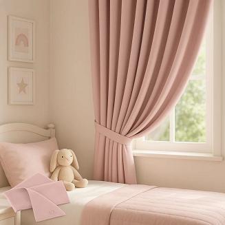 Szarfa do zasłony Velvet Soft 8x140 welurowa pudrowa