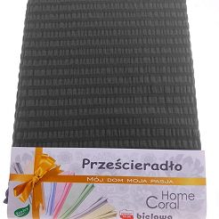 Prześcieradło z kory 160x200 100% bawełna grafitowe