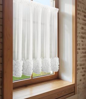 Zasłona gotowa na taśmie ROSES 150x90 Eva Minge Eurofirany biały