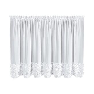 Zasłona gotowa na taśmie ROSES 150x90 Eva Minge Eurofirany biały