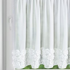 Zasłona gotowa na taśmie ROSES 150x90 Eva Minge Eurofirany biały