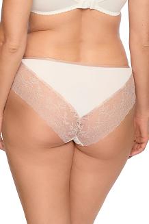 Figi damskie z koronką i tiulem Simone 1285 ecru różowe