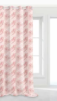 Pudrowa Zasłona Do Salonu W Liście 140x250 Hibiscus