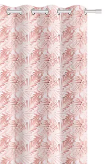 Pudrowa Zasłona Do Salonu W Liście 140x250 Hibiscus