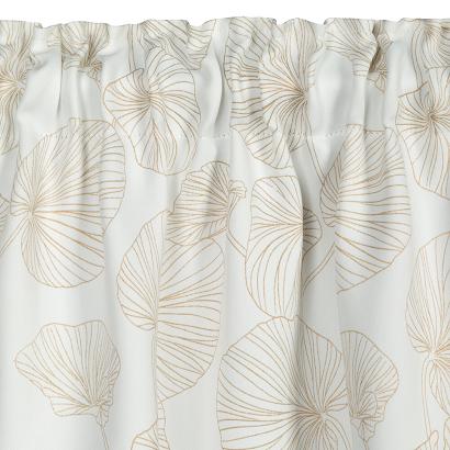 Zasłona gotowa na taśmie MARIGOLD 140x300 Eurofirany biała w złote liście