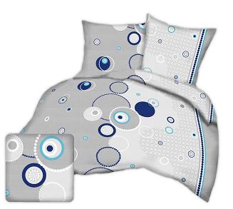 Pościel z kory 160x200 wzór okręgi na szarości