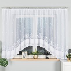 Firanka żakardowa gotowa na żabki GENOWEFA 550x160 biała