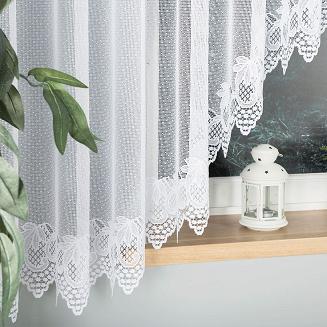 Firanka żakardowa gotowa na żabki ELŻBIETA 600x160 biała