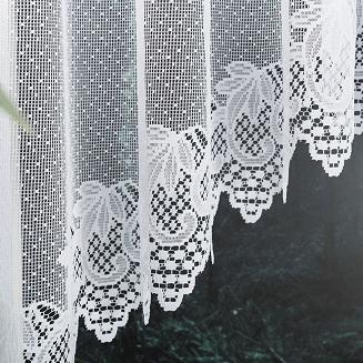 Firanka żakardowa gotowa na żabki ELŻBIETA 600x160 biała