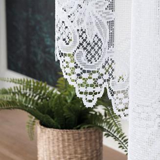 Firanka żakardowa gotowa na żabki ELŻBIETA 600x160 biała