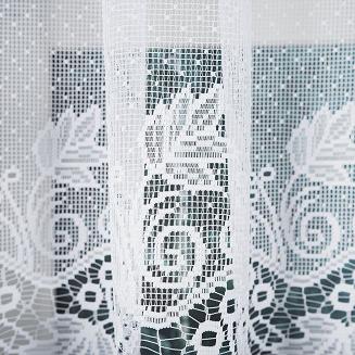 Firanka żakardowa gotowa na żabki ELŻBIETA 600x160 biała