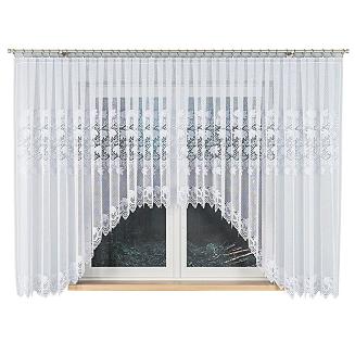 Firanka żakardowa gotowa na żabki ELŻBIETA 600x160 biała