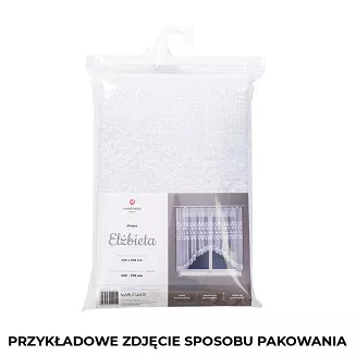 Firanka żakardowa gotowa na żabki ELŻBIETA 600x160 biała