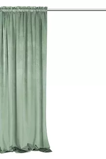 Zasłona gotowa na taśmie VELVET SOFT 140x300 welurowa szałwiowa