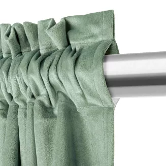 Zasłona gotowa na taśmie VELVET SOFT 140x300 welurowa szałwiowa