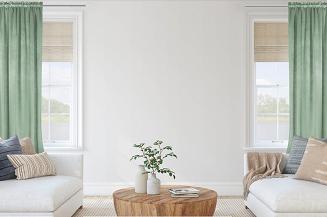 Zasłona gotowa na taśmie VELVET SOFT 140x300 welurowa szałwiowa