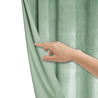 Zasłona gotowa na taśmie VELVET SOFT 140x300 welurowa szałwiowa