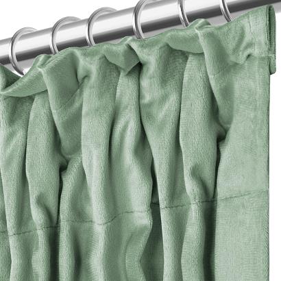 Zasłona gotowa na taśmie VELVET SOFT 140x300 welurowa szałwiowa