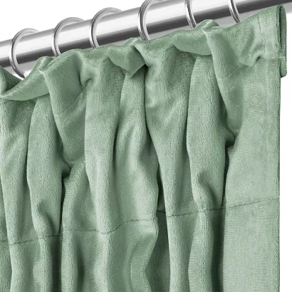 Zasłona gotowa na taśmie VELVET SOFT 140x300 welurowa szałwiowa