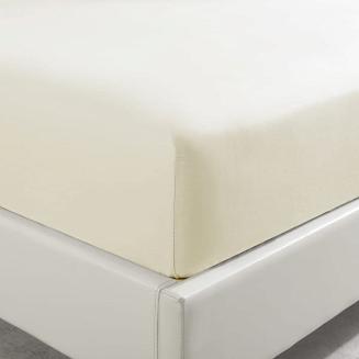 Prześcieradło satyna bawełniana z gumką 120x200 SIN ecru