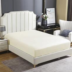 Prześcieradło satyna bawełniana z gumką 120x200 SIN ecru