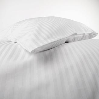 Pościel hotelowa adamaszek 160x200 na zakładkę PASY 1cm biała