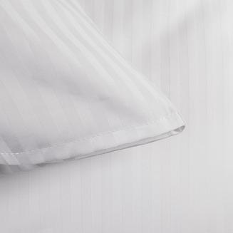 Pościel hotelowa adamaszek 160x200 na zakładkę PASY 1cm biała