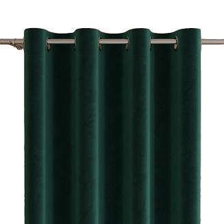 Zasłona gotowa na przelotkach VELVI 140x260 szmaragdowa