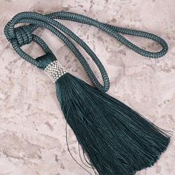 Sznur dekoracyjny do zasłon GLORIA ciemnoturkusowy