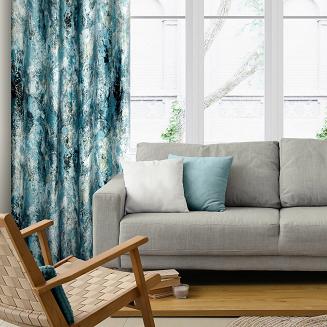 Zasłona gotowa na przelotkach MALIA 140x250 Eurofirany niebieski