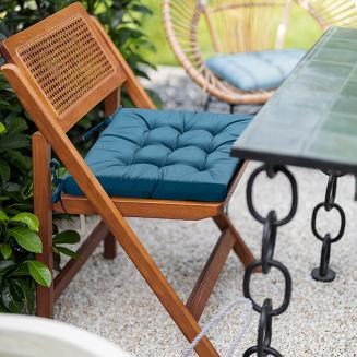 Poduszka na krzesło wodoodporna GARDEN 40x40x5 ogrodowa pikowana granatowa