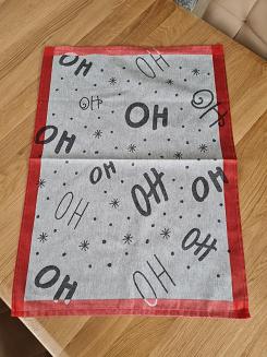 Ścierka kuchenna świąteczna ZWOLTEX Ho Ho Ho szara czerwona