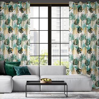 Zasłona gotowa na przelotkach MALTA 140x250 Eurofirany ciemnozielony