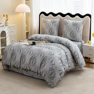 Komplet pościeli dwustronnej 160x200 szara grafitowa w abstrakcyjnym geometrycznym wzorze