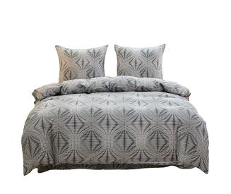 Komplet pościeli dwustronnej 160x200 szara grafitowa w abstrakcyjnym geometrycznym wzorze