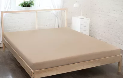 Prześcieradło jersey z gumką 140x200 ciemny beżowy