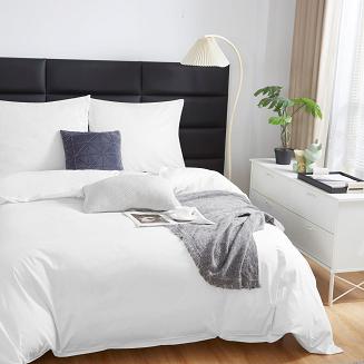 Pościel satyna bawełniana 220x200 SIN jednobarwna biała