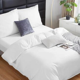 Pościel satyna bawełniana 220x200 SIN jednobarwna biała