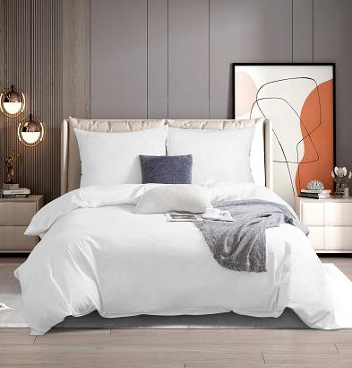 Pościel satyna bawełniana 220x200 SIN jednobarwna biała