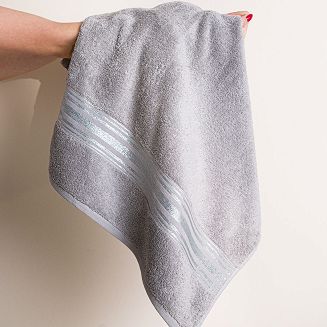 Ręcznik bawełniany OSKAR 70x140 ciemnoszary bordiura z szampańską nicią