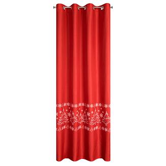 Zasłona gotowa na przelotkach świąteczna RUBI 140x250 Eurofirany czerwony