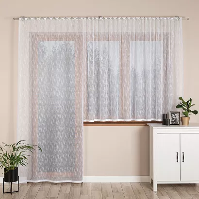 Firanka żakardowa gotowa na szelkach EVA 140x250 biała
