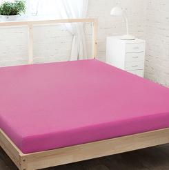 Prześcieradło jersey z gumką 90 x 200 ciemny różowy