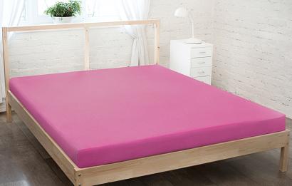 Prześcieradło jersey z gumką 90x200 ciemny różowy