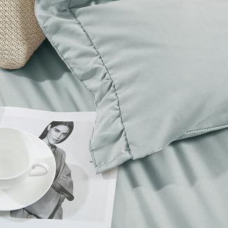 Pościel Ruffy 140x200 szałwiowa z falbanką