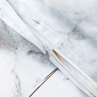 Pościel satyna bawełniana SATYNLOVE 180x200 biała szara złota marmurek