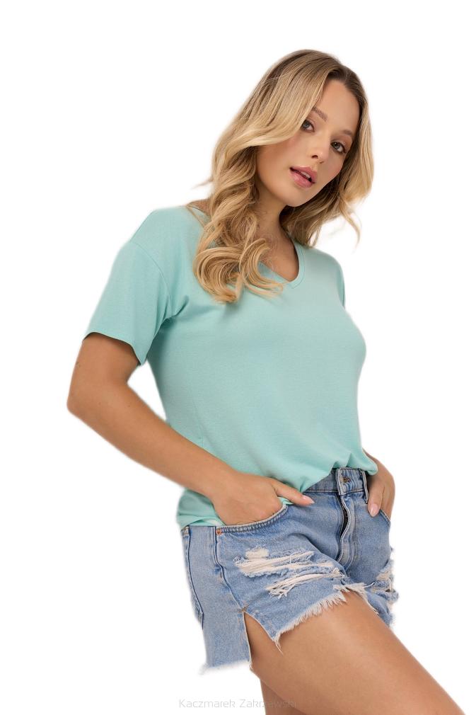 Bluzka damska z krótkim rękawem SERINA miętowa