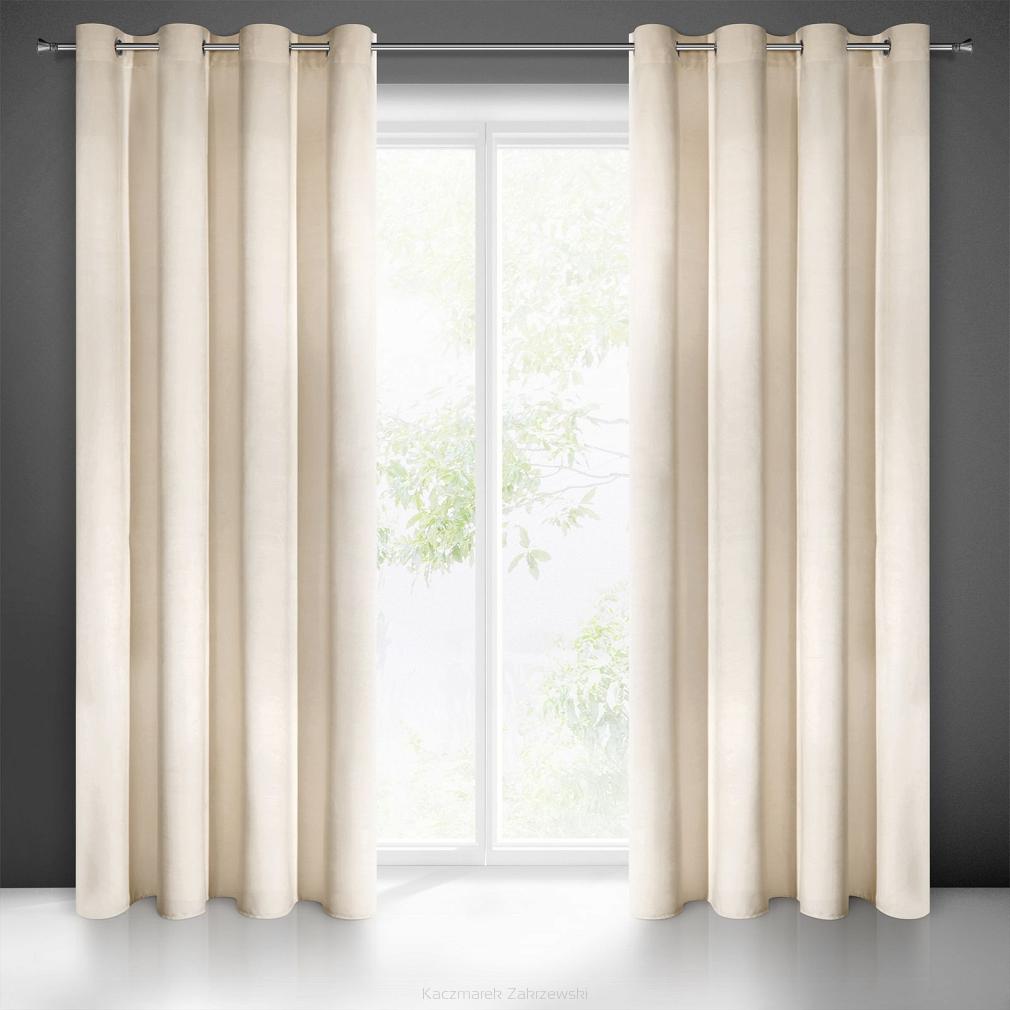 Zasłona gotowa na przelotkach VILLA 140x250 Eurofirany jasnobeżowy