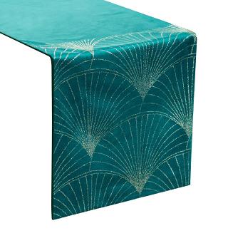 Obrus dekoracyjny BLINK 35x220 Eurofirany ciemnoturkusowy