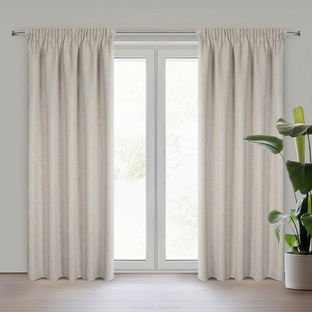 Zasłona gotowa na taśmie JULA2 140x270 Eurofirany beżowy